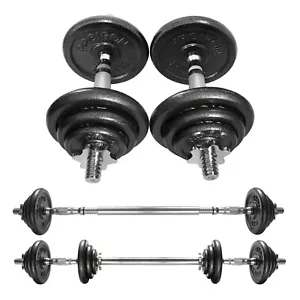 PROIRON 20kg Cast Iron Adjustable Dumbbell Set Hand Weight Changed into Barbell - Picture 1 of 6