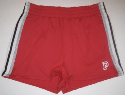 NOVO COM ETIQUETAS VICTORIA'S SECRET ROSA M VERMELHO PRATA PRETO BRANCO LISTRAS BOLSOS FAIXA SHORTS ATLETISMO - Imagem 1 de 4