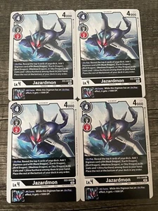 x4 Jazardmon EX3-048 U Playset Digimon TCG Draconic Roar - Picture 1 of 1