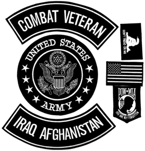 US ARMY SEAL COMBAT VETERAN IRAQ AFGHANISTAN MILITARY MOTORCYCLE VEST 6 PATCHES - Picture 1 of 1