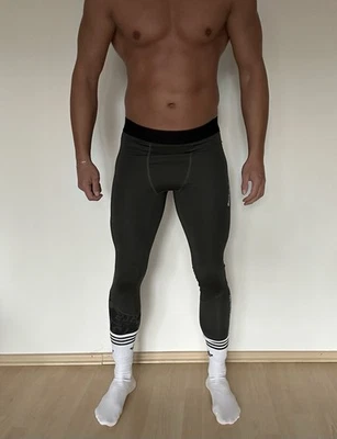 Reebok Compression Tight Größe M Playice Khaki dunkelgrün Kompression Laufhose - Bild 1 von 4