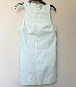 J Crew Women's Denim Dress 6 Sleeveless White Pockets Shift Midi Preppy Retro - Picture 1 of 5
