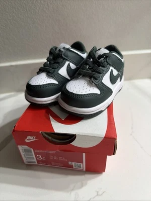 Nike Dunk Low tde Infantil Talla 3c Blanco Vintage Verde Zapatos NUEVO Foto 1 de 4
