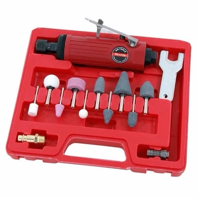 Air Powered 15 Piece Straight Air Die Grinder Kit With Grinding Stones And Case - Image 1 of 2