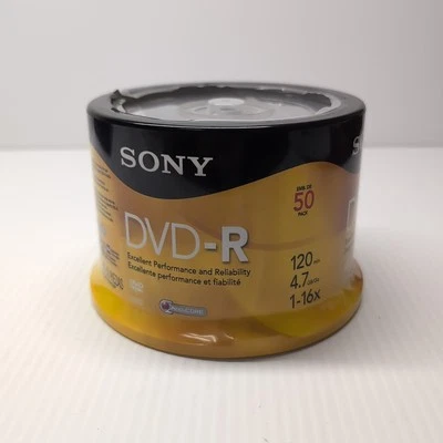 Sony DVD-R 50 Pack 4.7 GB 120 Min Blank Media Disc 1x-16x Sealed New - Image 1 of 4
