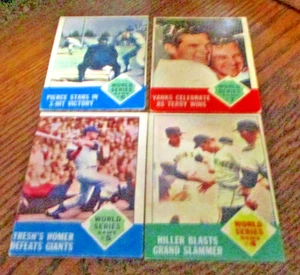 4) 1963 Topps '62 World Series Yankees vs Giants baseball cards #145 146 147 148 - Picture 1 of 2