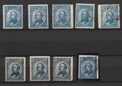 ARGENTINA 1888 LOT OF 9 ½c JUSTO JOSE DE URQUIZA MINT AND USED PERF - image 1 of 2