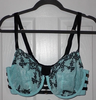 NEW Lane Bryant Cacique Bra 40DD Unlined Balconette Strap Accents Mint Green - Image 1 of 4
