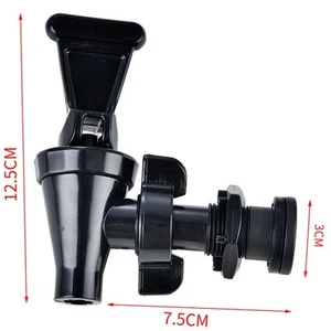 Grifo dispensador de plástico negro accesorio confiable para botella de agua y dispensadores - Imagen 1 de 12