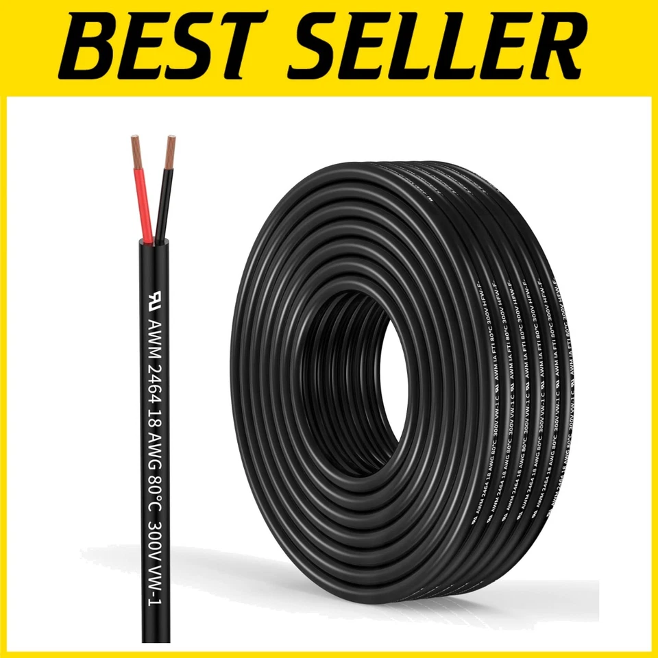 Versatile 18 Gauge Stranded Wire - 100FT for Automotive & LED Installations - Image 1 of 4