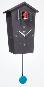 KOOKOO Bird House Black 12 types of bird songs tell the time Pendulum clock Enjo - Picture 1 of 9