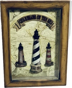 Colgante de Pared 3 Faros Vidrio con Marco Guardián del Mar Por Arister Regalos - Imagen 1 de 4