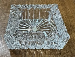 Vintage Heavy Jonal 24% Lead Crystal Ashtray/Trinket Dish Original Sticker - Picture 1 of 7