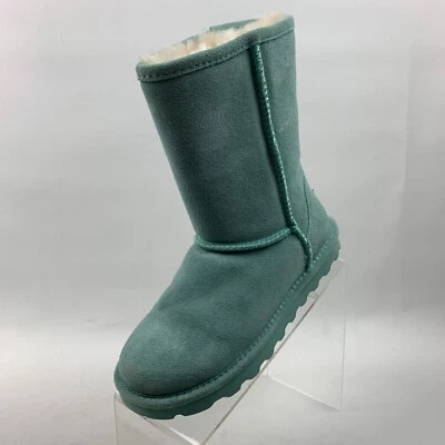 Bearpaw Botas Elle Cortas Media Pantorrilla Cuero Océano Gamuza Punta Redonda Pull On Talla 6 Foto 1 de 4