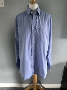 M & S Mens XL Blue Button-Down Shirt - Picture 1 of 5