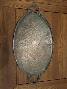 More details for antique silver plate tray platter