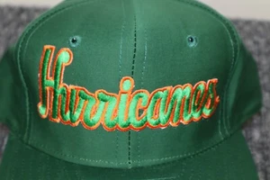 Cappello Berretto Vintage Miami Hurricanes Scritta Universale Snapback Verde Arancione - Foto 1 di 12
