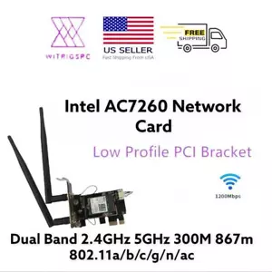 Intel AC7260 2.4G/5G 867Mbps Network Card With Low-Profile PCI Bracket 3" Short - Picture 1 of 5