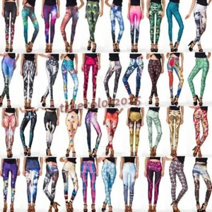 LEGGINGS "CLEARANCE"35 COLOURS 3D PRINT PLUS SIZE UK 6-20 PARTY GIFT SPORT WORK - Picture 1 of 41