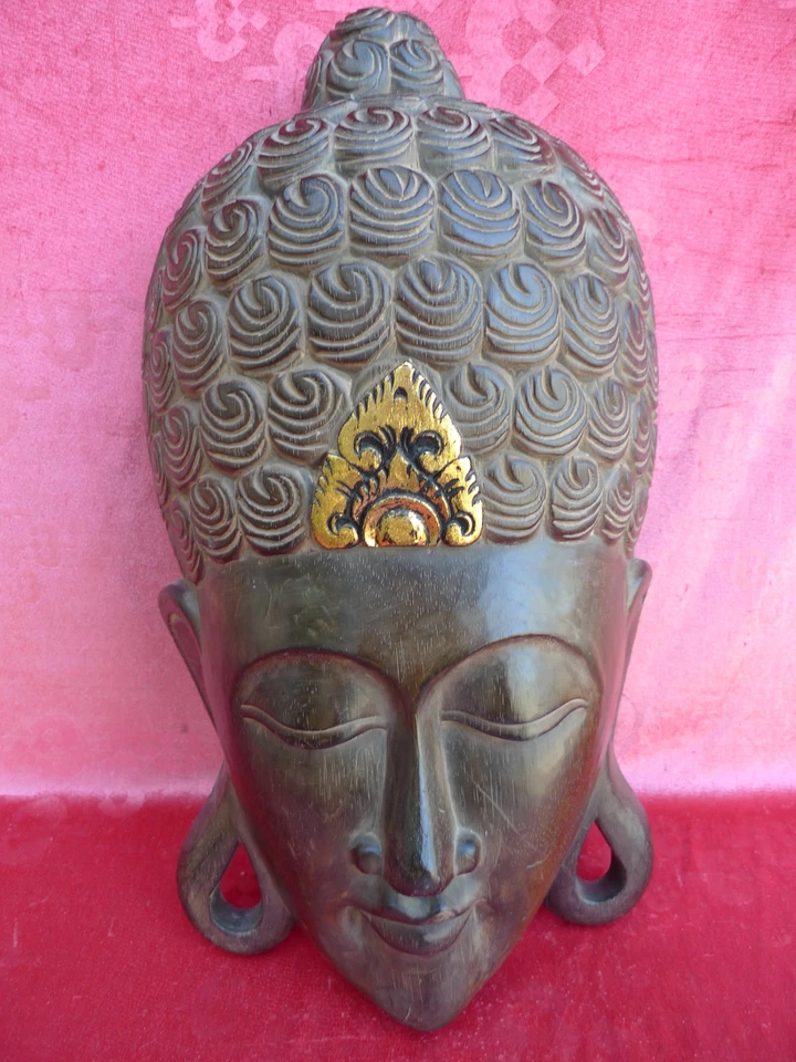 Bella Grande Maschera In Legno, Buddha, 50CM, Maschera Da Parete! - Immagine 1 di 1