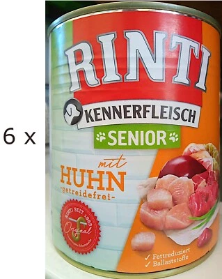 (EUR 5,77 / kg)  Rinti Kennerfleisch Senior Huhn - für Hundesenioren: 6 x 800 g  - Bild 1 von 2