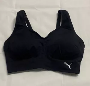 New Puma Performance Ladies' Seamless Sports Bra in Black Size Large Comfortable - Picture 1 of 6