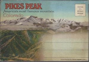 PIKES PEAK Colorado Folder 18 Views ~ LINEN - Picture 1 of 2