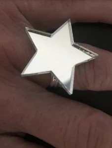 Unique mirror STAR statement RING - in Gold & Silver - Picture 1 of 6