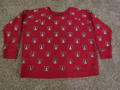 TORRID BOSTON TERRIER FRENCHIE DOG ADORABLE HOLIDAY REINDEER ANTLER SWEATSHIRT 1 - Image 1 of 4