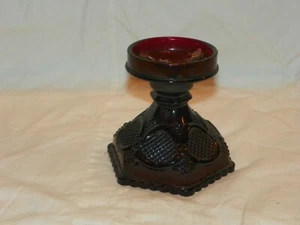 Vintage Avon Ruby Red Glass Candle Holder - Picture 1 of 4