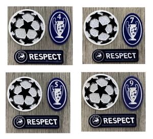 UEFA Champions League Star Ball + BOH 4/5/7/9 + Respect Badge Football Patch Set