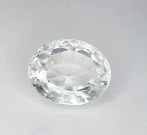 Zaffiro Bianco Naturale 7,12 Ct Pietra Preziosa Sciolta Certificata Zaffiro Forma Ovale Gemme - Foto 1 di 10