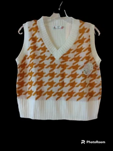 FCT with Love maize and cream sweater vest new juniors size large  - Picture 1 of 6