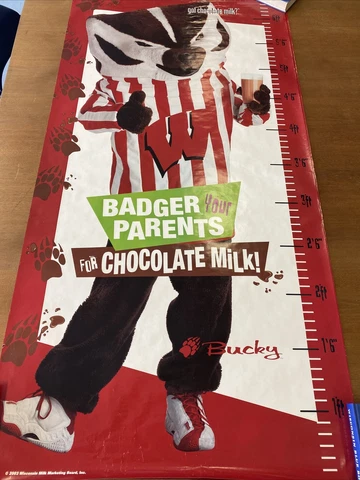 2003 Wisconsin Bucky Badger Poster 72” X 36” Badger Your Parents Chocolate Milk Cover
