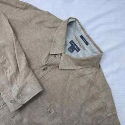 Eddie Bauer Men Beige Hemp-Cotton Blend Long Sleeve Shirt 2XL NWoT - Image 1 of 4