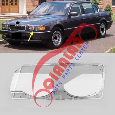 Cubierta de faro transparente lateral izquierdo con pegamento para BMW E38 serie 7 1998-2001 Foto 1 de 4