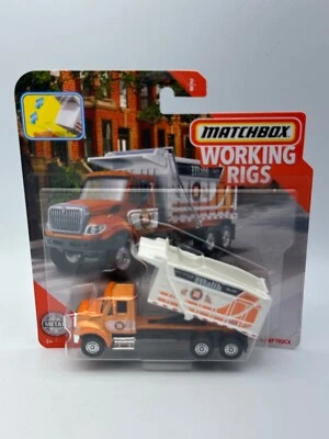Matchbox Working Rigs International Workstar 7500 Dump Truck, Orange, 1:64, NIB - Image 1 of 4