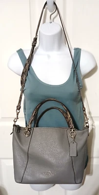 Coach Kacey Satchel Crossbody Silver/Granite Leather Snakeskin Handle C6839 - Image 1 of 4