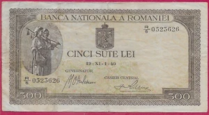 ROMANIA KINGDOM 500 LEI 1940 F-VF PELES CASTLE AT CENTER,TWO PEASANT WOMEN'S AT - Picture 1 of 2