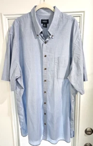 Camicia Harbor Bay HB 2XLT alta manica corta blu/grigio a quadri con bottoni - Foto 1 di 5