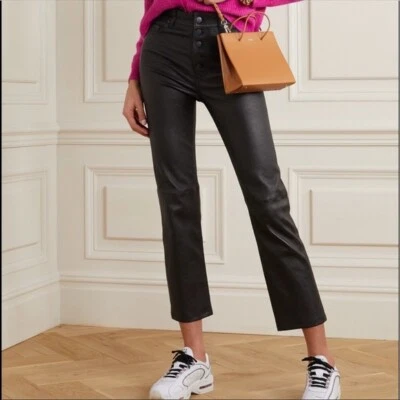 $218 Joe's Jeans The Callie High Rise Bootcut Crop Pants Button Fly Coated 24 - Image 1 of 4