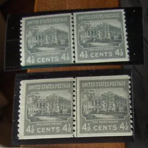 Estampilla de Estados Unidos 4 1/2¢ SC#844 LA CASA BLANCA par único MNH 1938. - Imagen 1 de 1