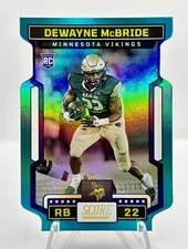 2023 Score DEWAYNE MCBRIDE Teal Rookie Die Cut SSP CASE HIT Vikings UAB #’d 1/10