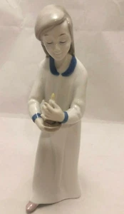 Graefenthal Porzellan Mädchen Figur hält Kerze Nachthemd Vintage 7 in Figur - Bild 1 von 9
