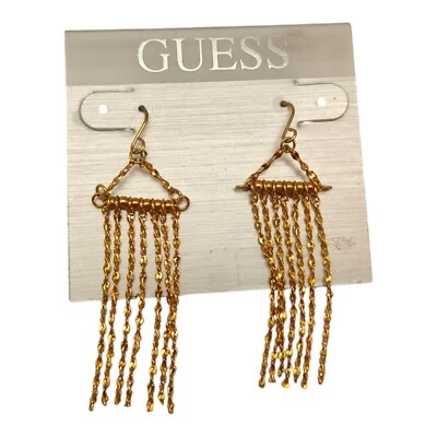 Pendientes Guess cadena tono oro colgante Foto 1 de 4