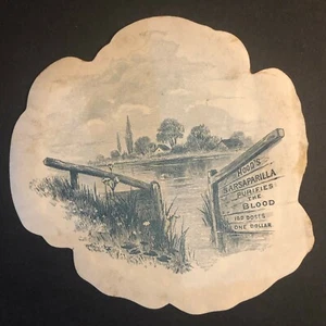 Victorian Paper Die Cut Hood's Sarsaparilla Advertising - "Hood's Pansy" - Picture 1 of 4