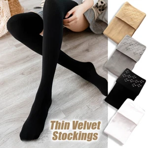 Calze donna sopra il ginocchio calze lunghe coscia alta sottile calze velluto elasticizzato NUOVE - Foto 1 di 16