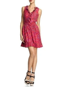 RACHEL ZOE WOMEN'S JACUELINE PRINT SILK RUFFLE PARTY DRESS $425.00 NWT! 4 - Picture 1 of 2