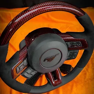 2018-2022 Red Carbon Fiber Steering Wheel - Picture 1 of 7