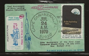 1970 US rocket mail - Doc's Local Post Moon Landing mini-cover - Picture 1 of 2